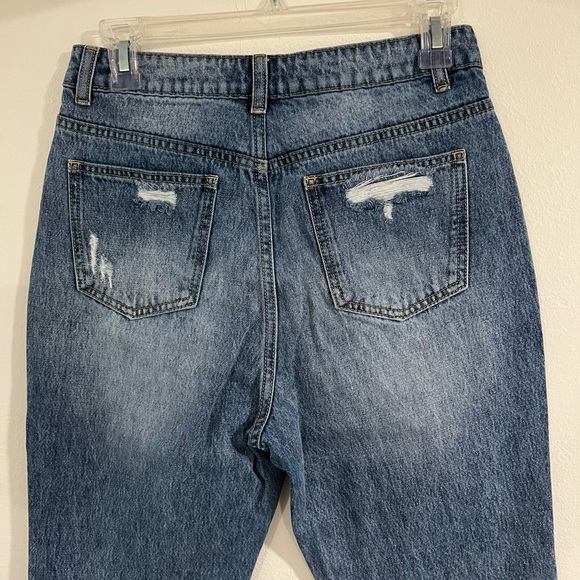 Pink Lily Distressed Blue Jeans size 26 relaxed fit casual wear with detail - Picture 6 of 9